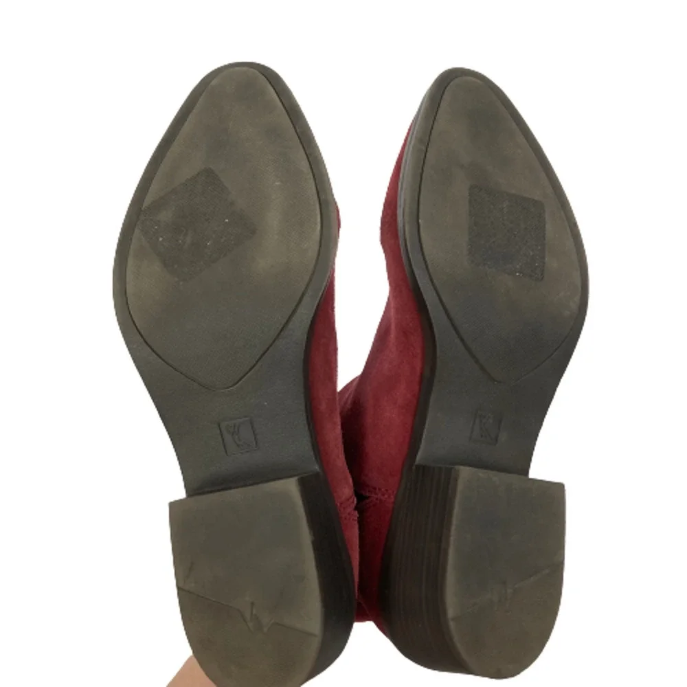 White‎ Mountain Hammond Boots Womens Sz 8.5 Red Suede Pointed Toe Chelsea